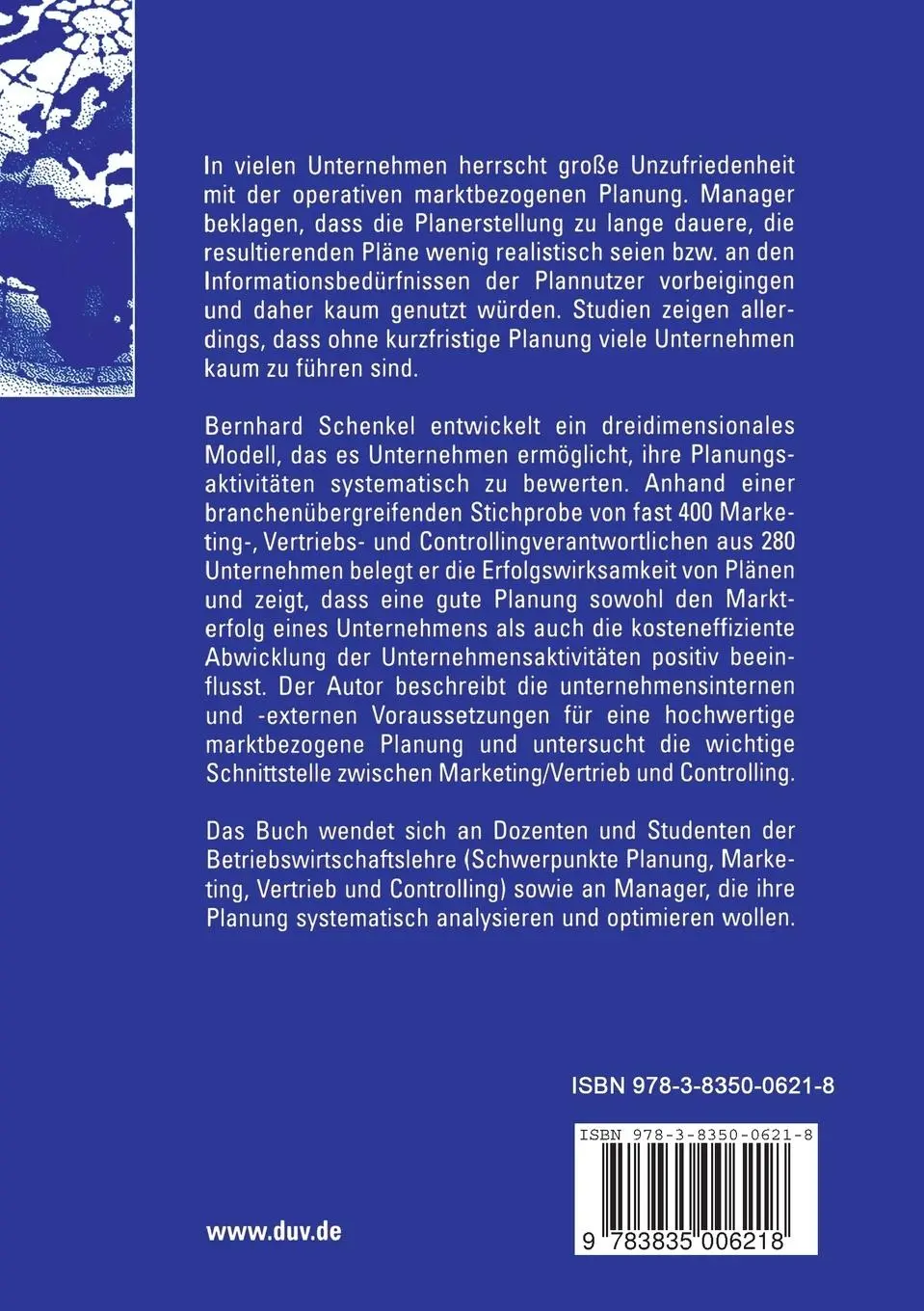 Rückseite: 9783835006218 | Die Qualität der marktbezogenen Planung | Bernhard Schenkel | Buch
