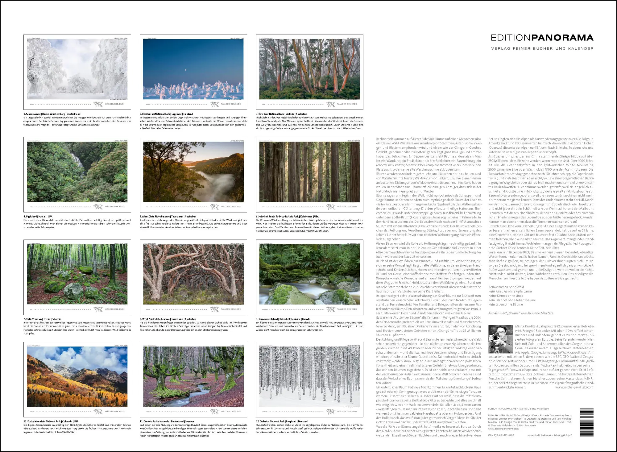Bild: 9783898236218 | WÄLDER DER ERDE | Immerwährender Kalender im Großformat 80 x 60 cm