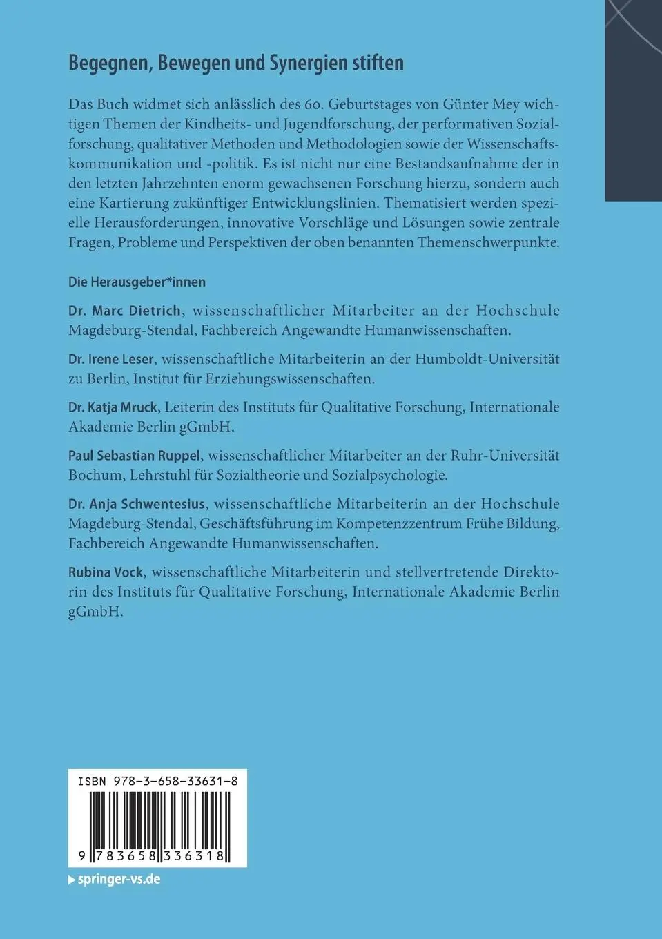 Rückseite: 9783658336318 | Begegnen, Bewegen und Synergien stiften | Marc Dietrich (u. a.) | Buch