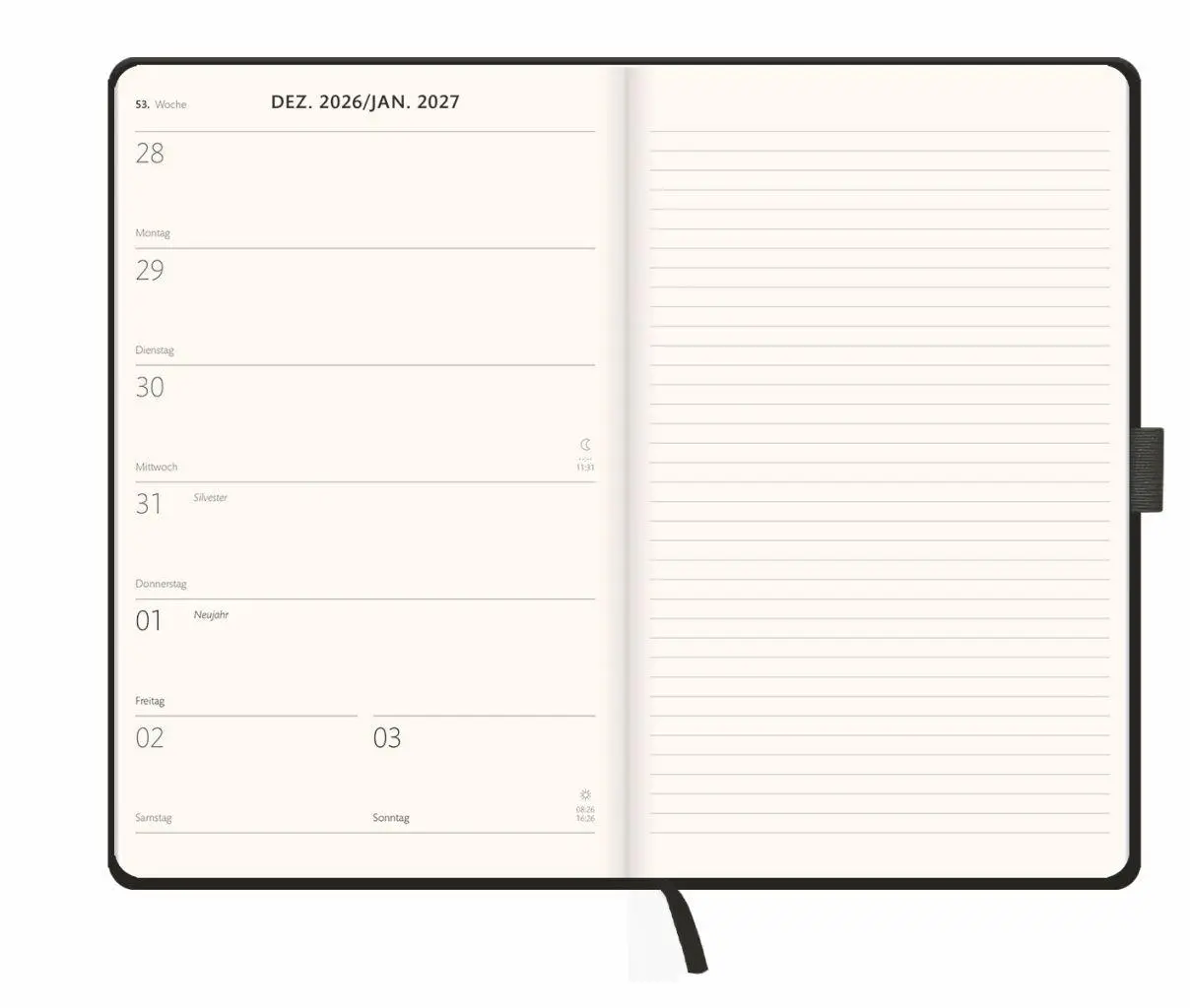 Bild: 9783756416318 | Kombitimer schwarz mittel 2027 | Heye | Buch | Bürokalender Heye