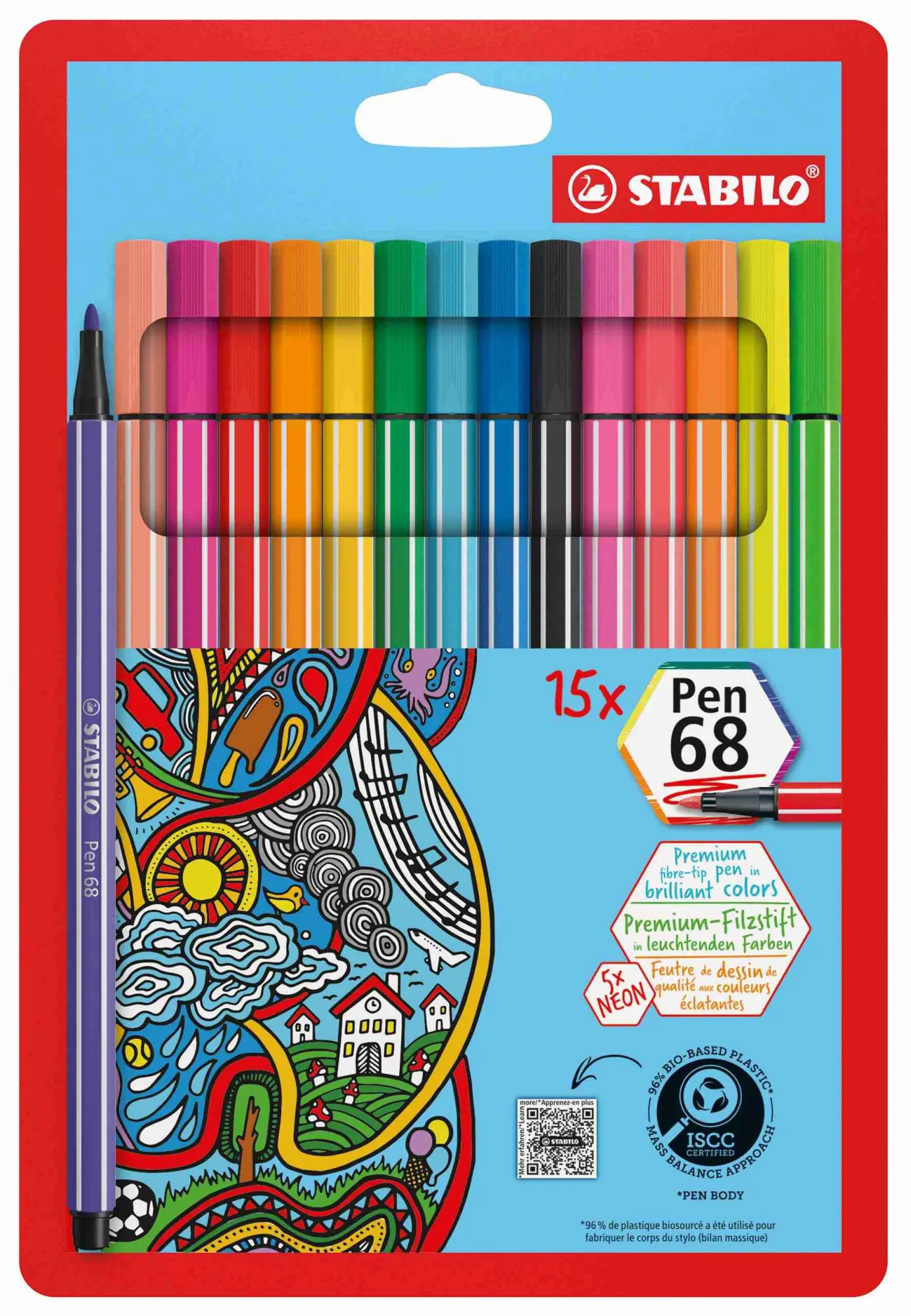 Cover: 4006381456418 | STABILO PEN68 10+ 5NEON | EO6815-2 | 2023 | STABILO Nonbook