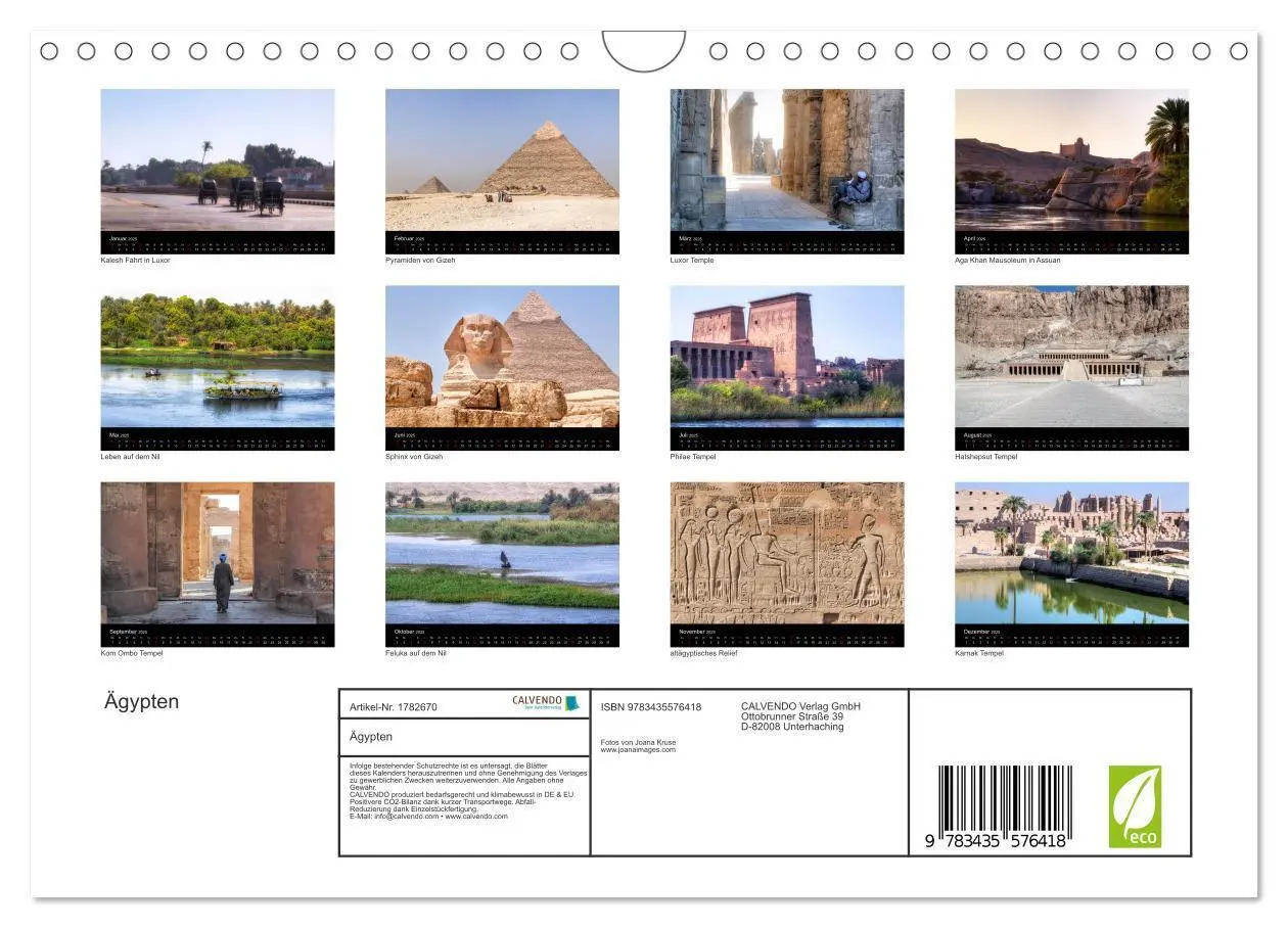 Bild: 9783435576418 | Ägypten (Wandkalender 2025 DIN A4 quer), CALVENDO Monatskalender