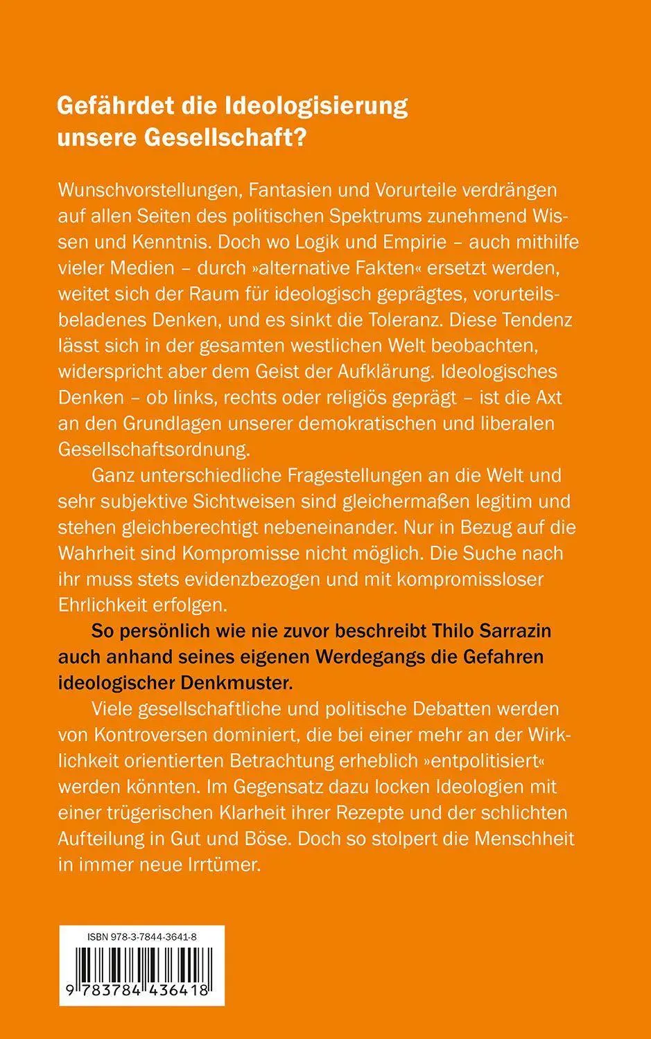 Bild: 9783784436418 | Die Vernunft und ihre Feinde | Thilo Sarrazin | Buch | 392 S. | 2022