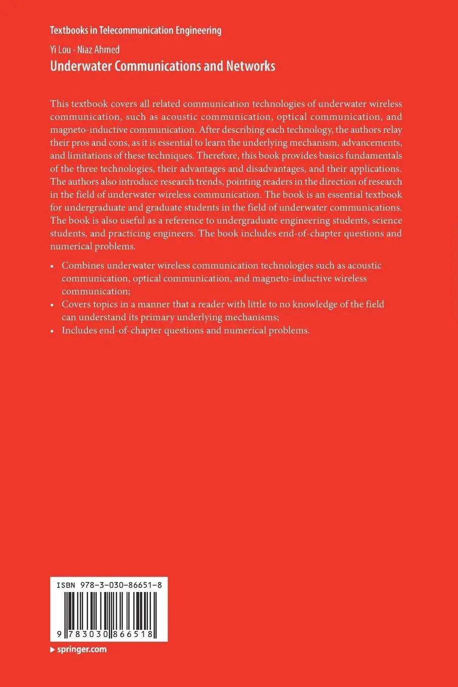 Rückseite: 9783030866518 | Underwater Communications and Networks | Yi Lou (u. a.) | Taschenbuch