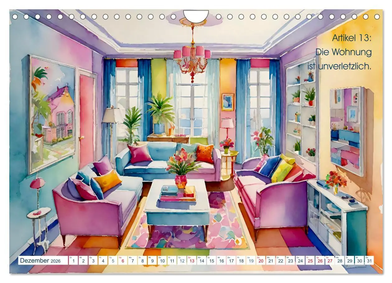 Bild: 9783457346518 | Unsere Grundrechte (Wandkalender 2026 DIN A4 quer), CALVENDO...