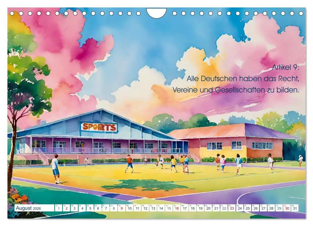 Bild: 9783457346518 | Unsere Grundrechte (Wandkalender 2026 DIN A4 quer), CALVENDO...
