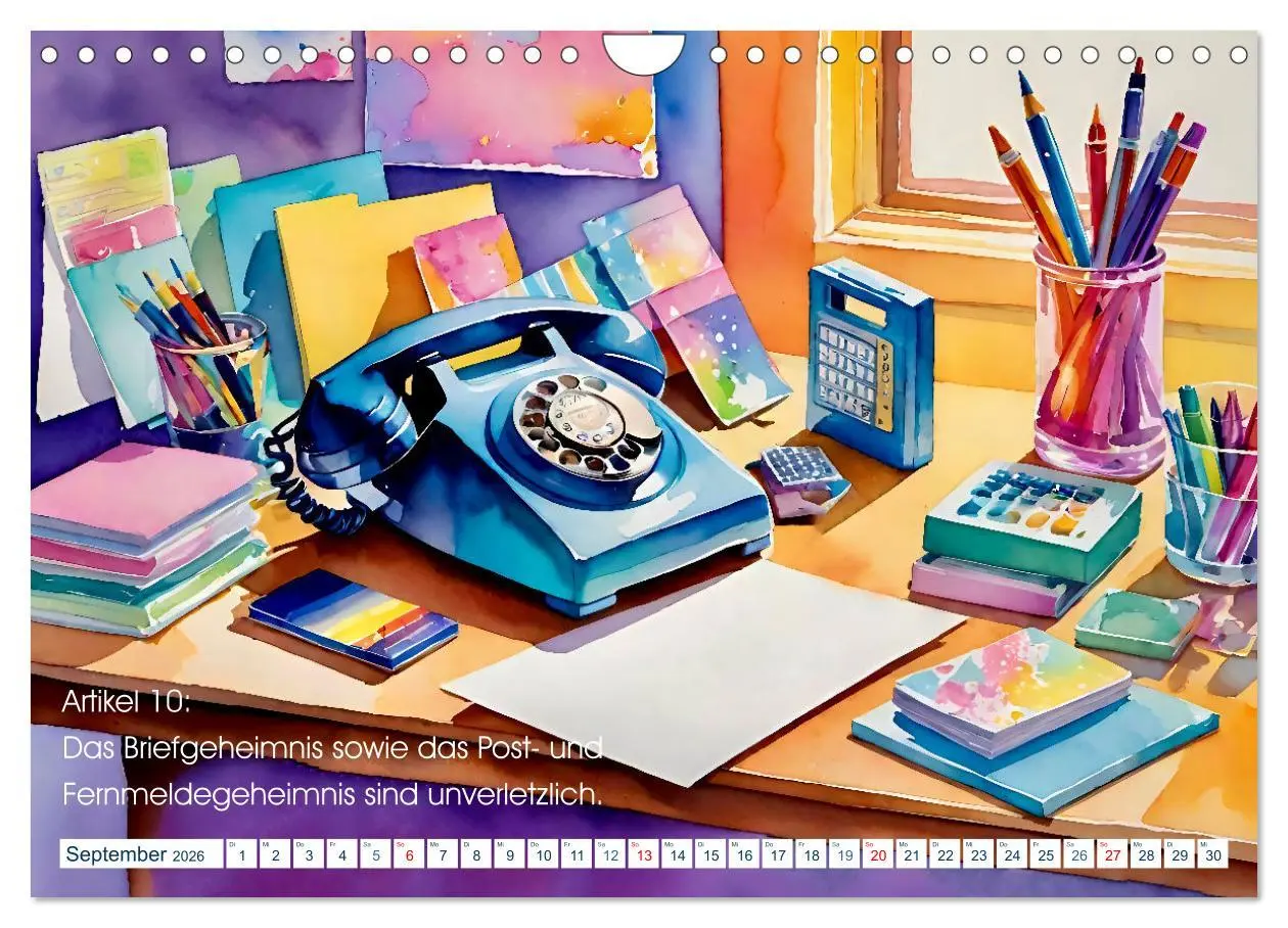 Bild: 9783457346518 | Unsere Grundrechte (Wandkalender 2026 DIN A4 quer), CALVENDO...