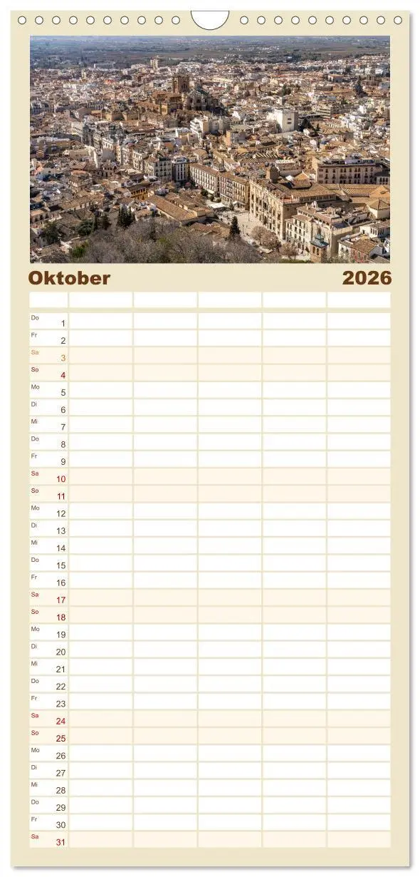 Bild: 9783516506518 | Familienplaner 2026 - Andalusien - Granada mit 5 Spalten...