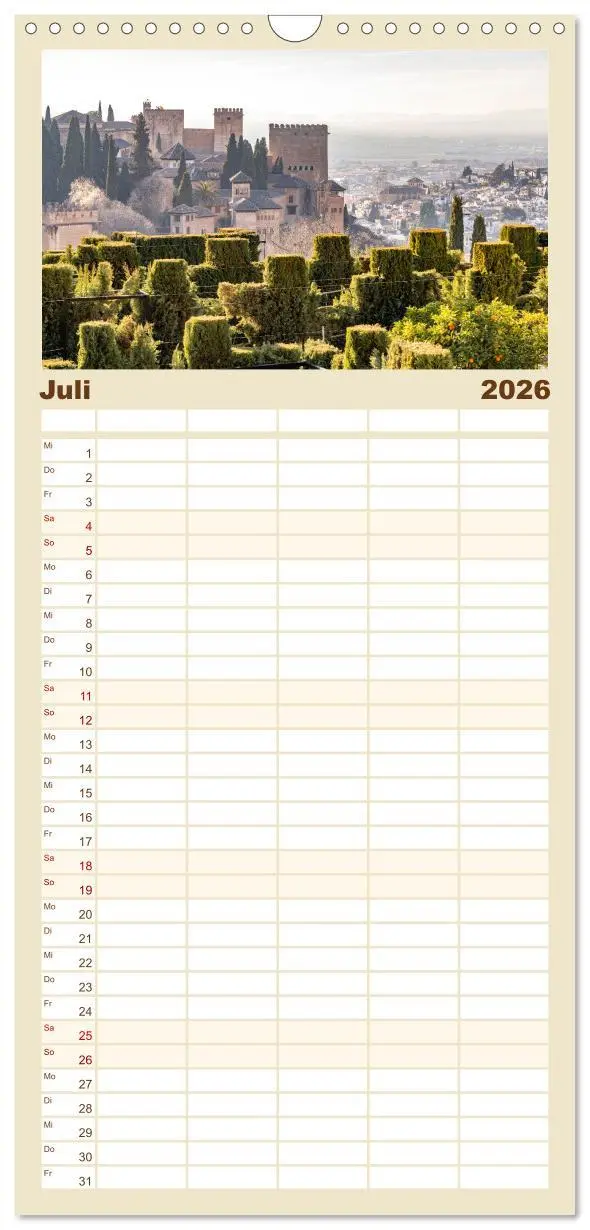 Bild: 9783516506518 | Familienplaner 2026 - Andalusien - Granada mit 5 Spalten...