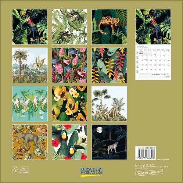 Bild: 9783731886518 | Dschungelfieber 2026 | Verlag Korsch | Kalender | 13 S. | Deutsch