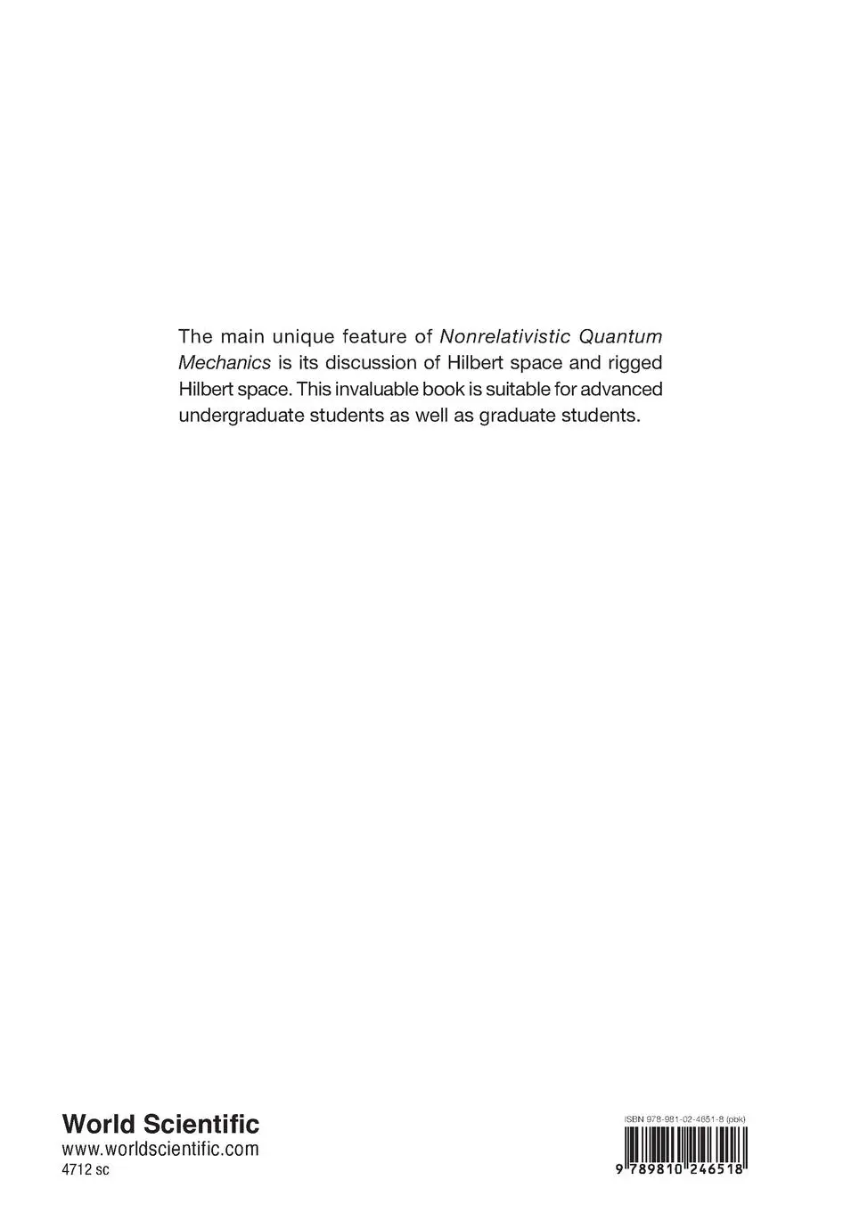 Rückseite: 9789810246518 | NONRELATIVISTIC QUANTUM MECHANICS (3ED) | Anton Z Capri | Taschenbuch