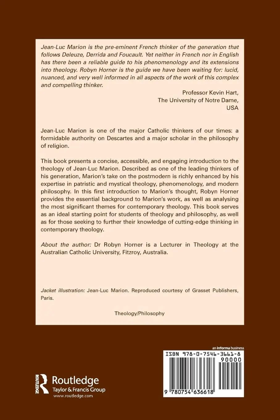 Rückseite: 9780754636618 | Jean-Luc Marion | A Theo-logical Introduction | Robyn Horner | Buch