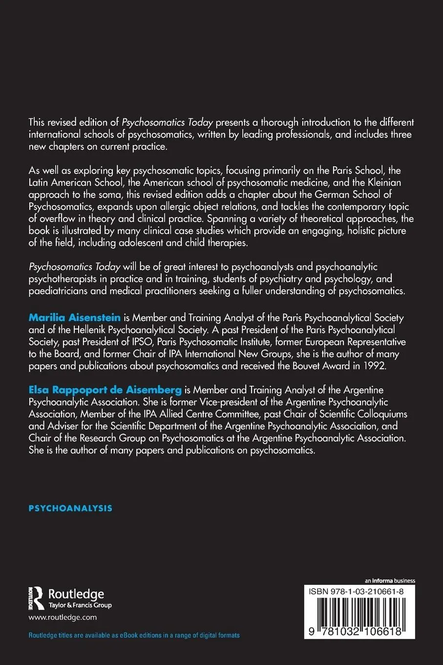 Rückseite: 9781032106618 | Psychosomatics Today | A Psychoanalytic Perspective | Taschenbuch