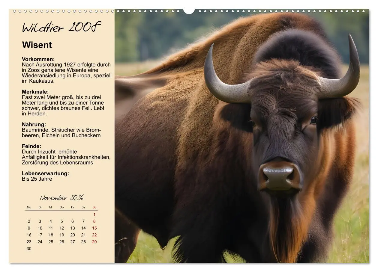 Bild: 9783457646618 | Wildtiere des Jahres (Wandkalender 2026 DIN A2 quer), CALVENDO...