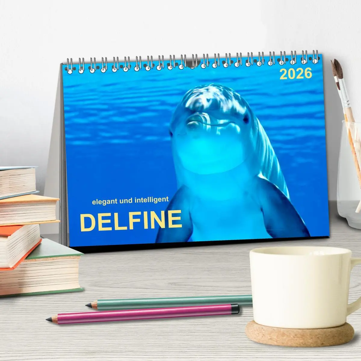 Bild: 9783516046618 | Delfine - elegant und intelligent (Tischkalender 2026 DIN A5 quer),...