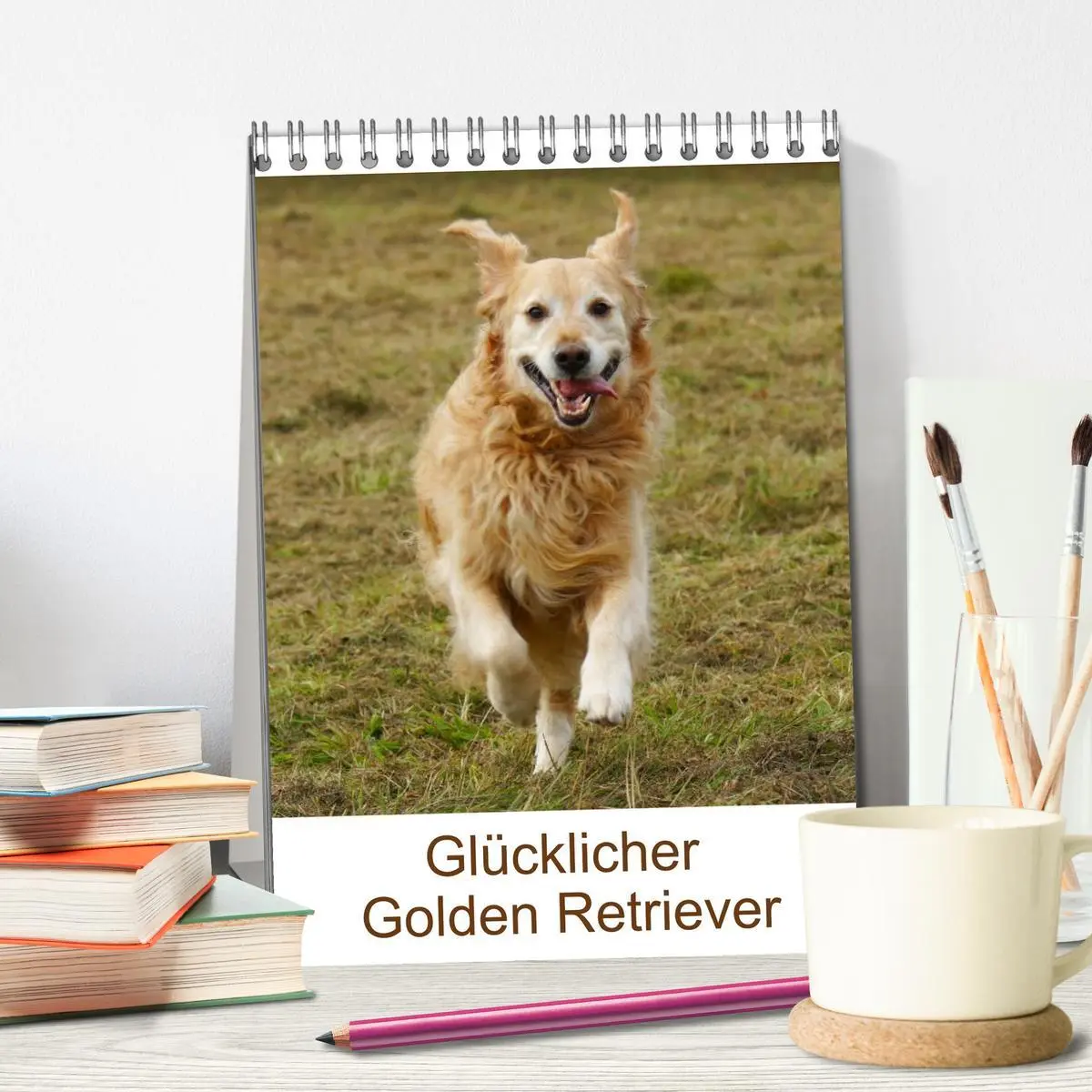 Bild: 9783516426618 | Glücklicher Golden Retriever (Tischkalender 2026 DIN A5 hoch),...