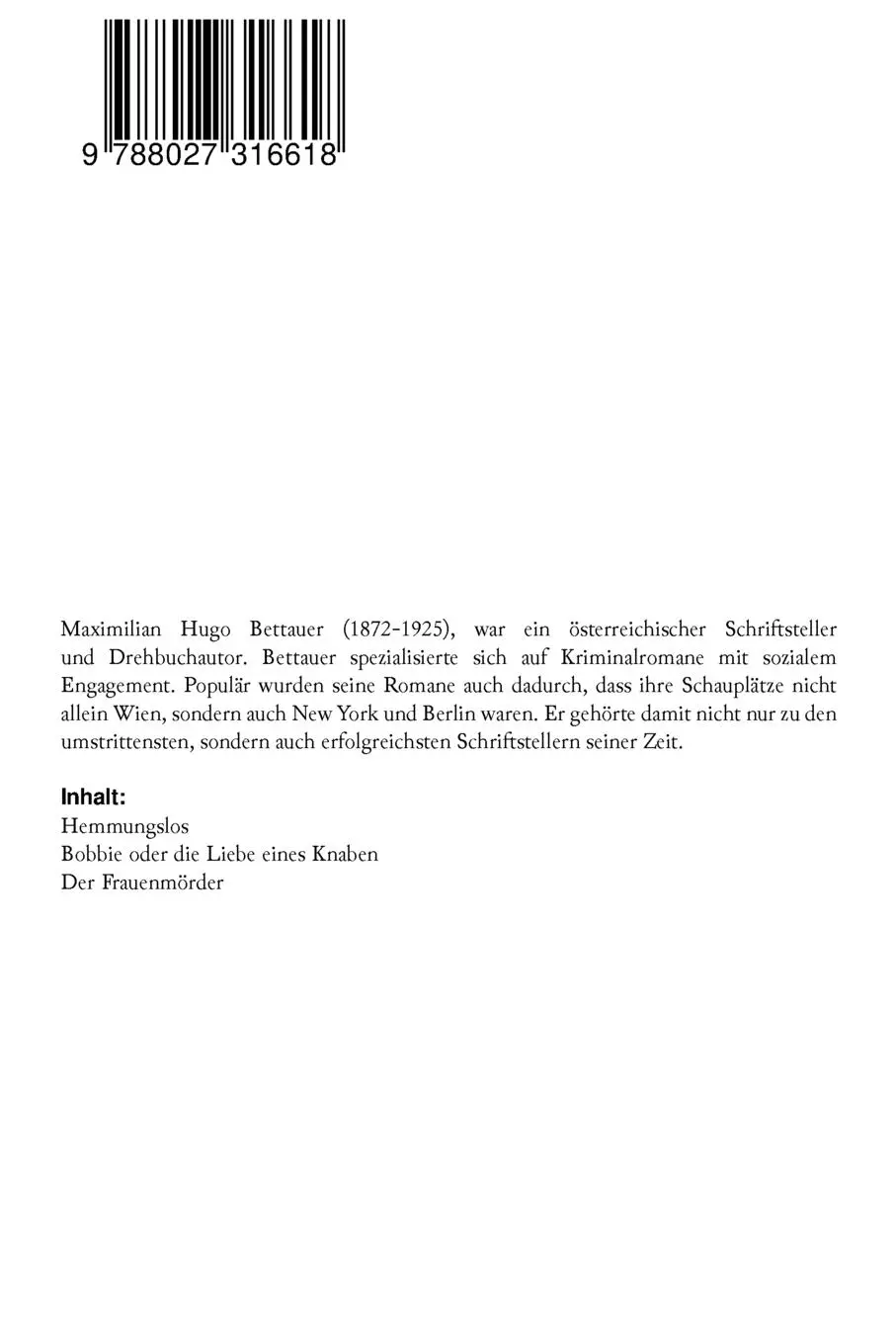 Rückseite: 9788027316618 | Gesammelte Kriminalromane | Hugo Bettauer | Taschenbuch | Englisch