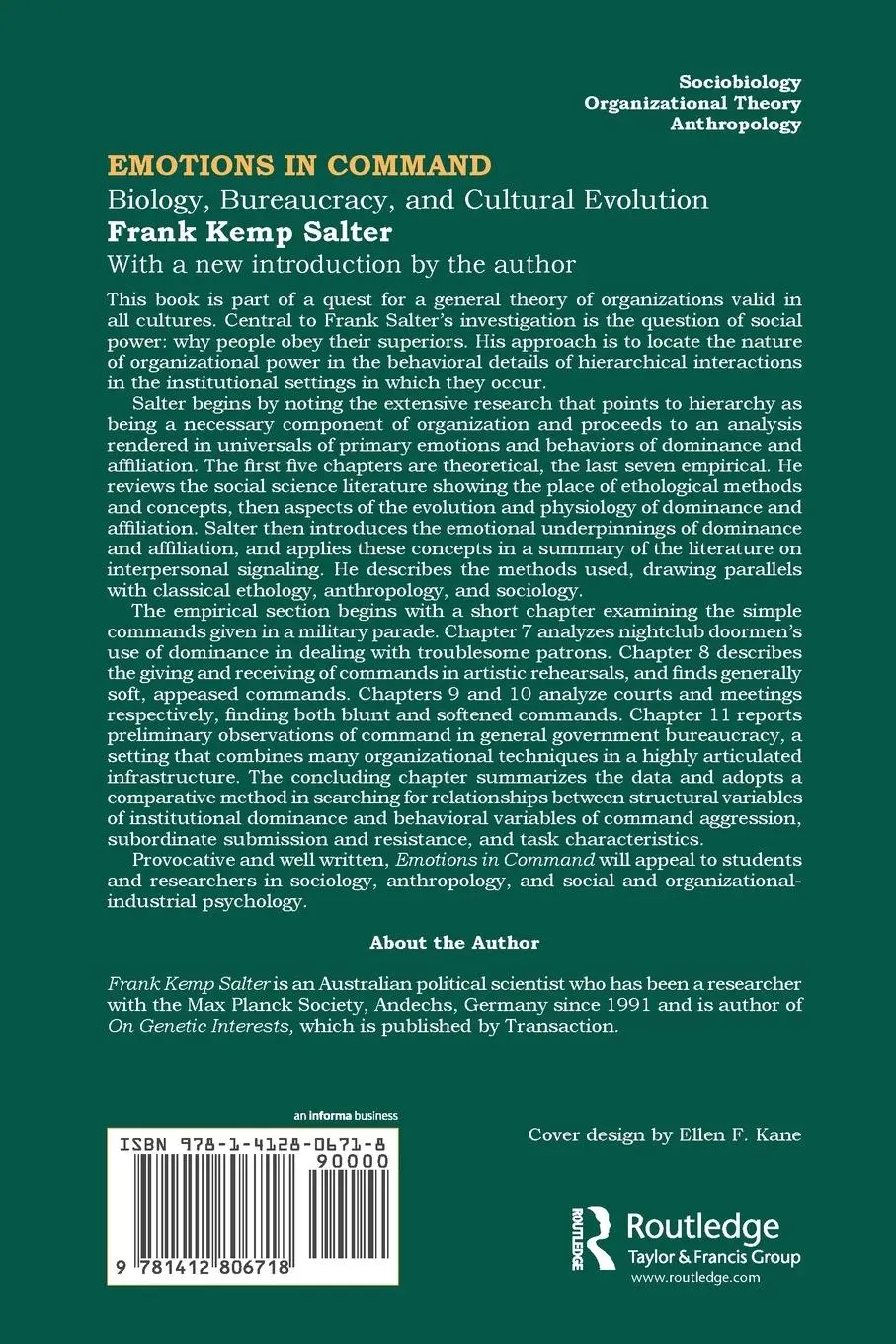 Rückseite: 9781412806718 | Emotions in Command | Biology, Bureaucracy, and Cultural Evolution