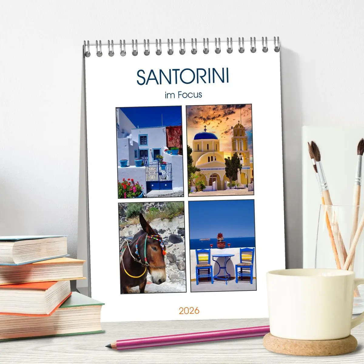 Bild: 9783516346718 | Santorini im Focus (Tischkalender 2026 DIN A5 hoch), CALVENDO...