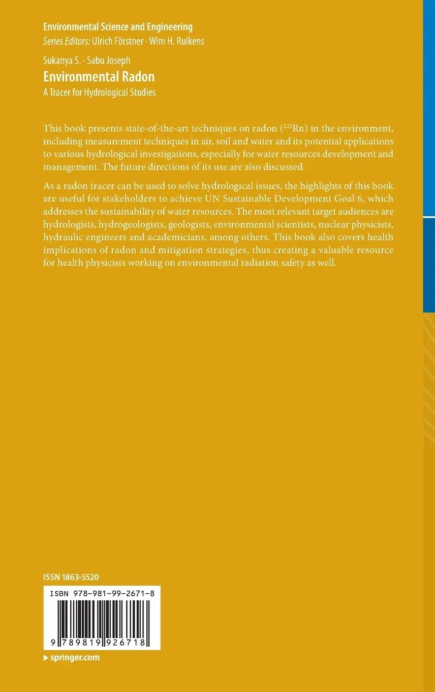 Rückseite: 9789819926718 | Environmental Radon | A Tracer for Hydrological Studies | Buch | xii