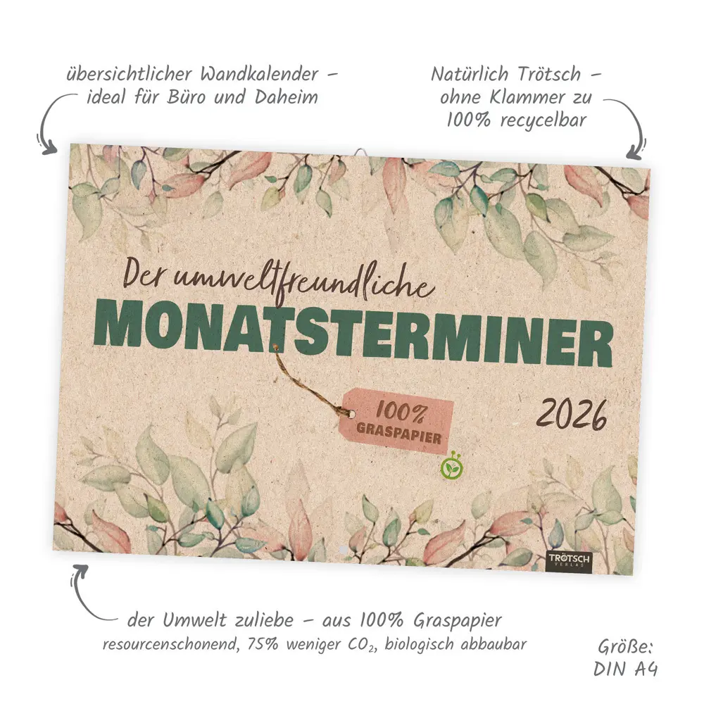 Bild: 4251901506818 | Trötsch Der umweltfreundliche Monatsterminer 2026 | Co.KG | Kalender