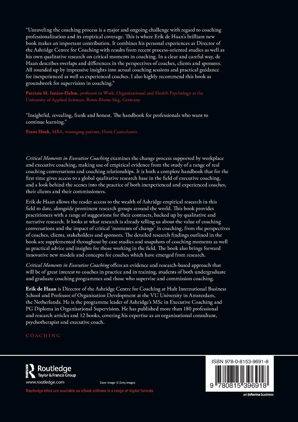 Rückseite: 9780815396918 | Critical Moments in Executive Coaching | Erik De Haan | Taschenbuch