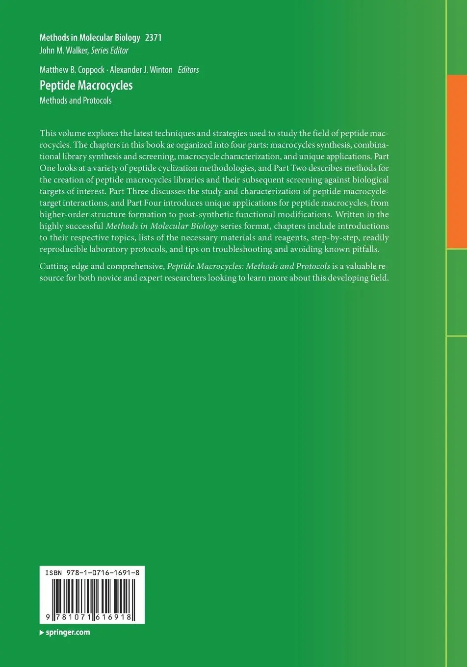 Rückseite: 9781071616918 | Peptide Macrocycles | Methods and Protocols | Winton (u. a.) | Buch