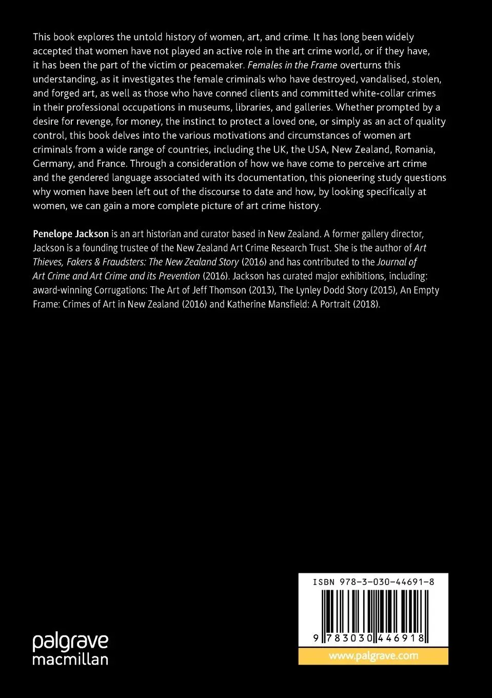 Rückseite: 9783030446918 | Females in the Frame | Women, Art, and Crime | Penelope Jackson | Buch