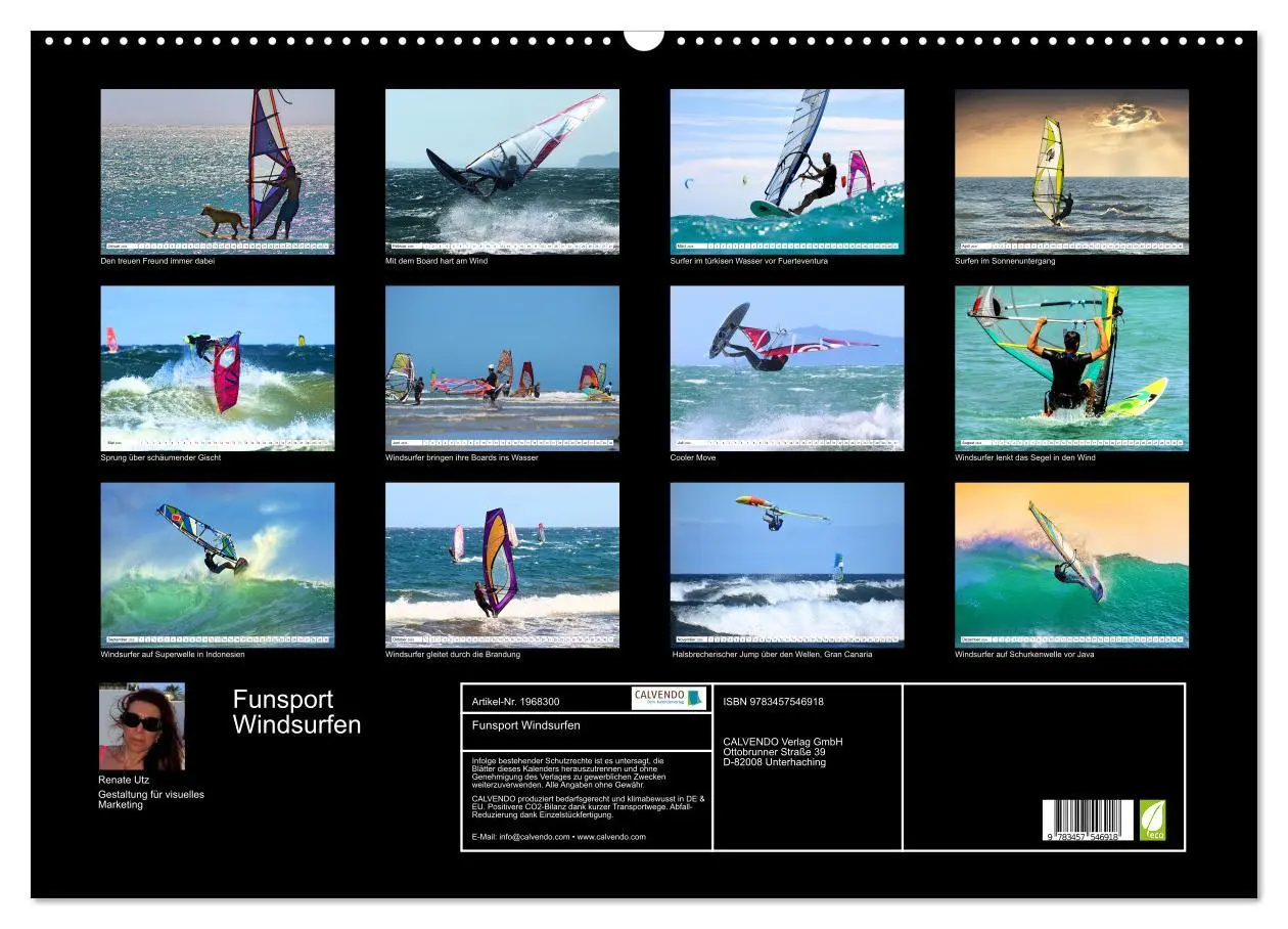 Bild: 9783457546918 | Funsport Windsurfen (Wandkalender 2026 DIN A2 quer), CALVENDO...