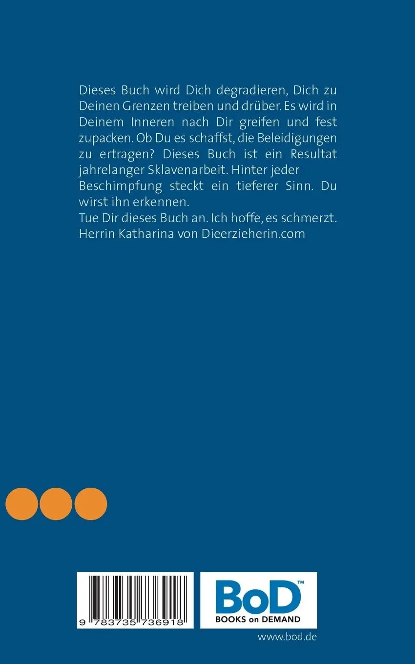 Rückseite: 9783735736918 | Das Beschimpfungsbuch für Sklaven | Für ekelhafte Schweine | Katharina