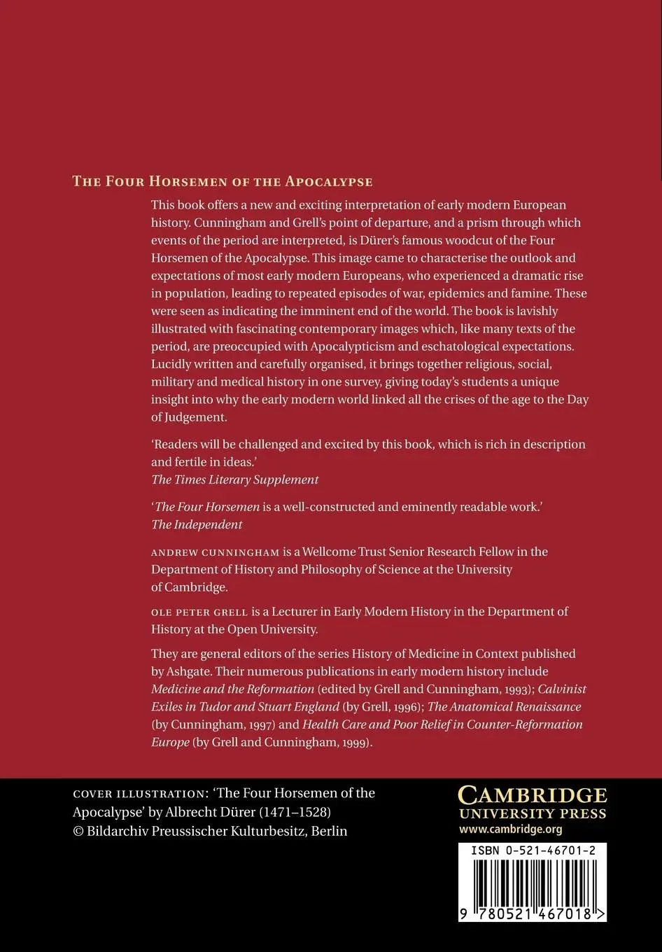 Rückseite: 9780521467018 | The Four Horsemen of the Apocalypse | Andrew Cunningham (u. a.) | Buch
