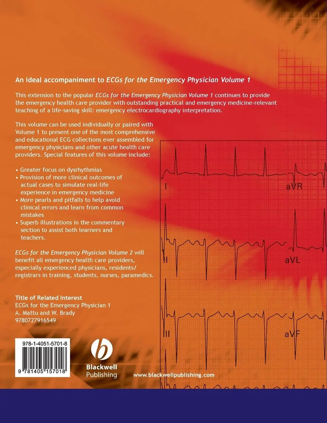 Rückseite: 9781405157018 | Ecgs for the Emergency Physician 2 | Amal Mattu (u. a.) | Taschenbuch