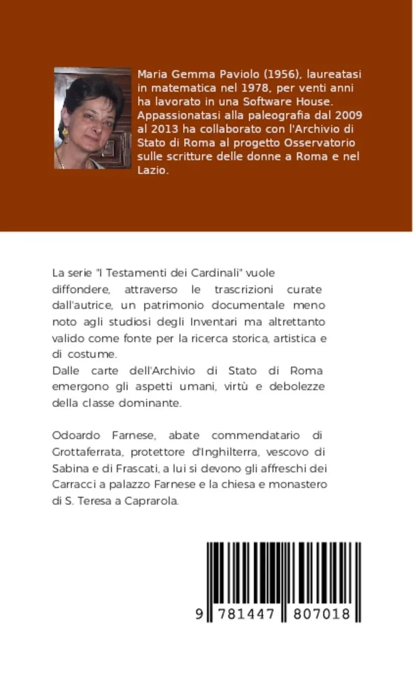 Rückseite: 9781447807018 | I Testamenti dei Cardinali | Odoardo Farnese (1573-1626) | Paviolo