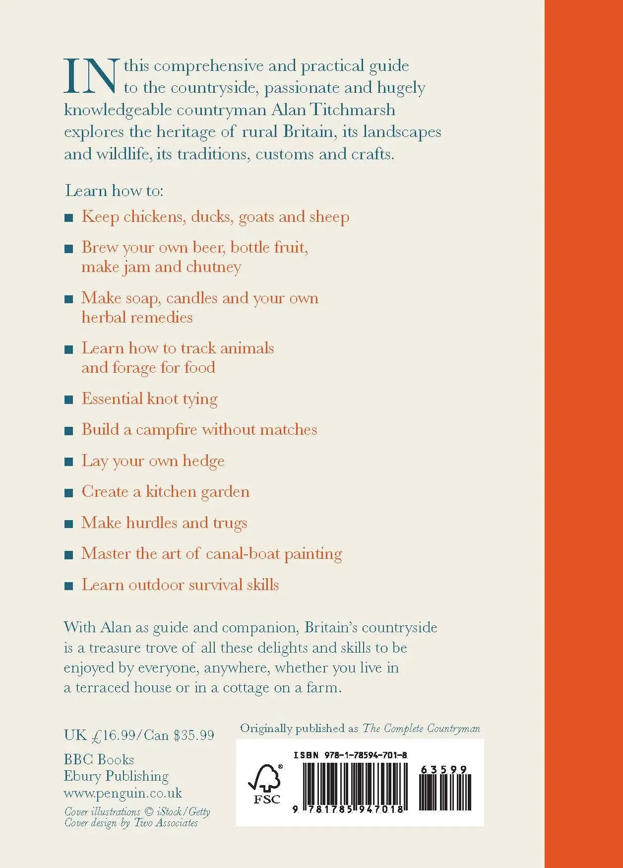 Rückseite: 9781785947018 | Lost Skills and Crafts Handbook | Alan Titchmarsh | Buch | Gebunden