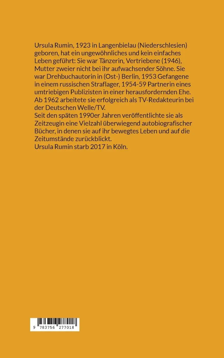 Rückseite: 9783756277018 | Die Zeitzeugin | Ursula Rumin (1923-2017) | Gerd Laudert | Taschenbuch
