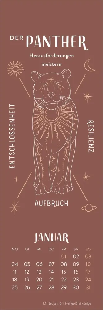 Bild: 9783756417018 | Krafttiere Lesezeichen &amp; Kalender 2027 | Kalender | Geblockt | 13 S.
