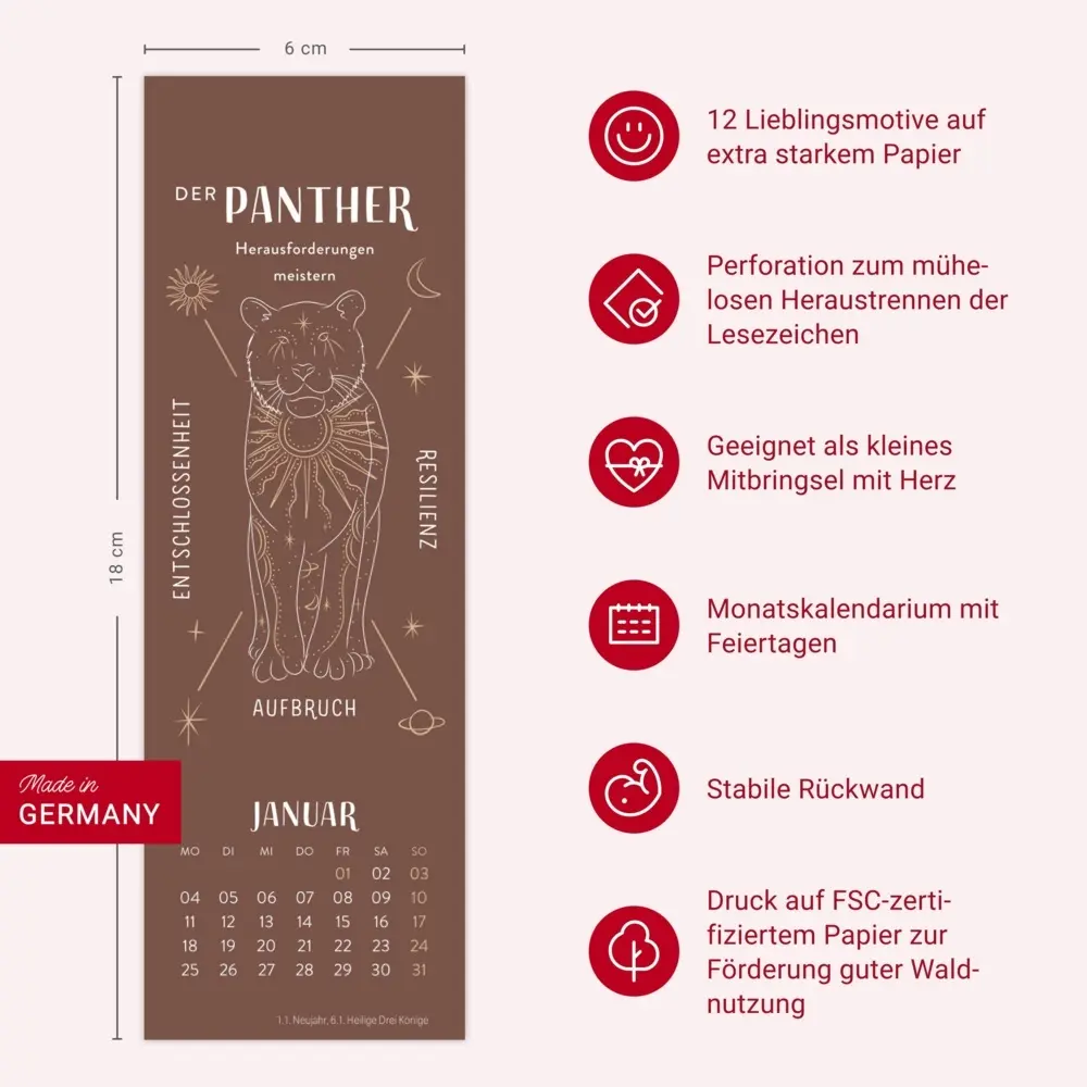 Bild: 9783756417018 | Krafttiere Lesezeichen &amp; Kalender 2027 | Kalender | Geblockt | 13 S.