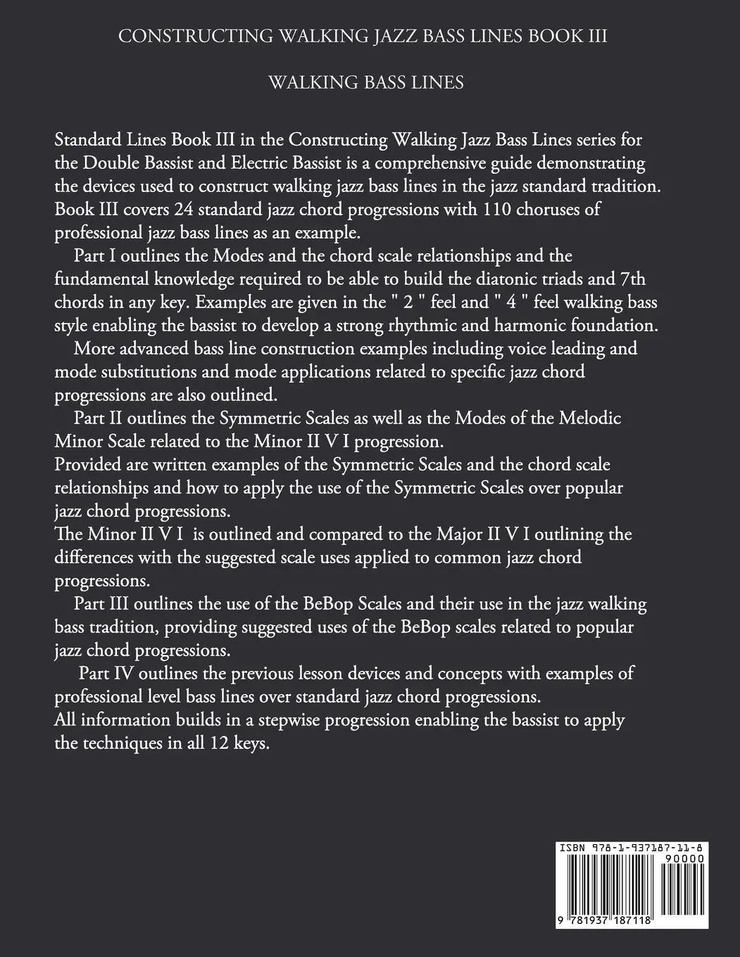 Rückseite: 9781937187118 | Constructing Walking Jazz Bass Lines Book III - Walking Bass Lines...