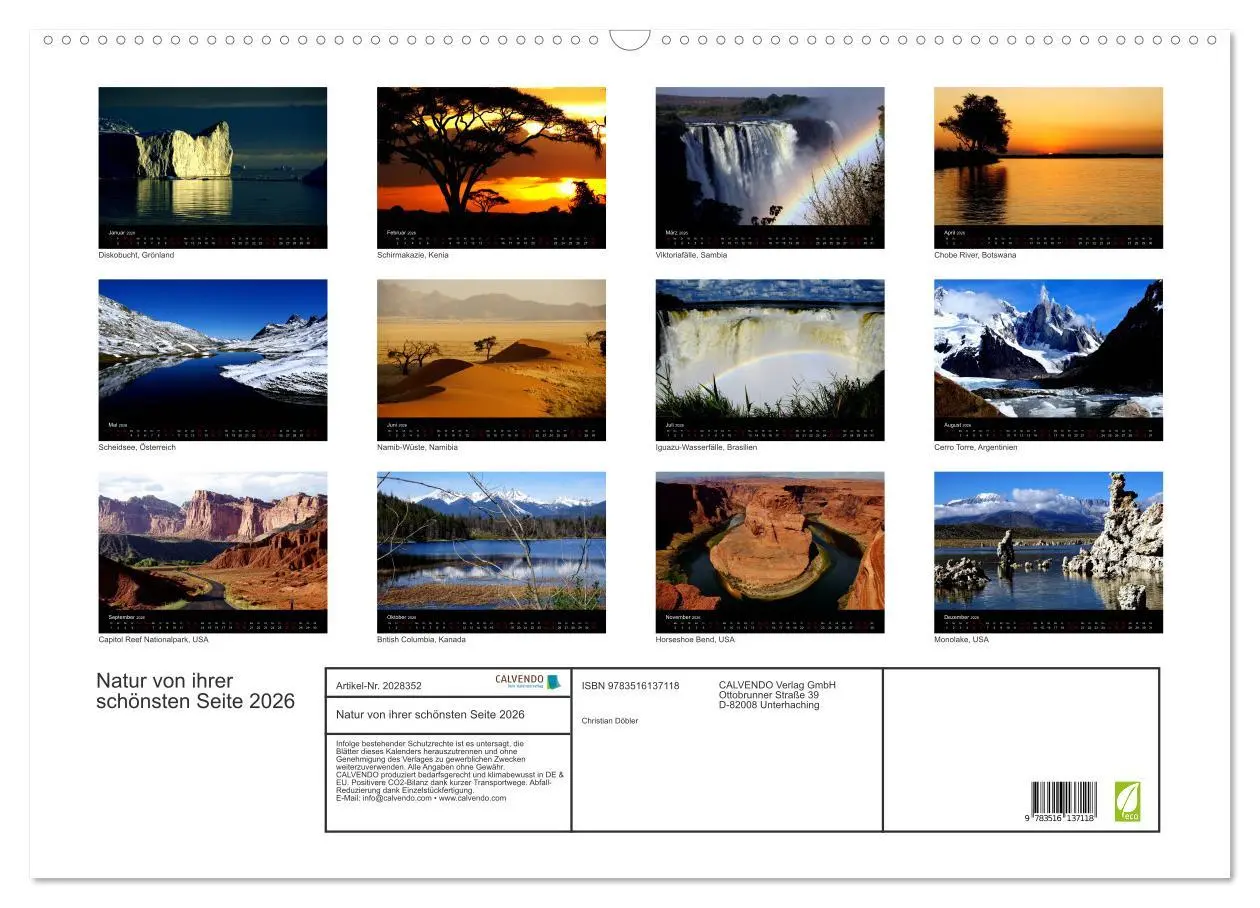 Bild: 9783516137118 | Natur von ihrer schönsten Seite 2026 (Wandkalender 2026 DIN A2...