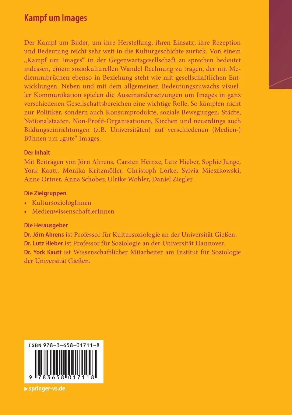 Rückseite: 9783658017118 | Kampf um Images | Jörn Ahrens (u. a.) | Taschenbuch | vi | Deutsch