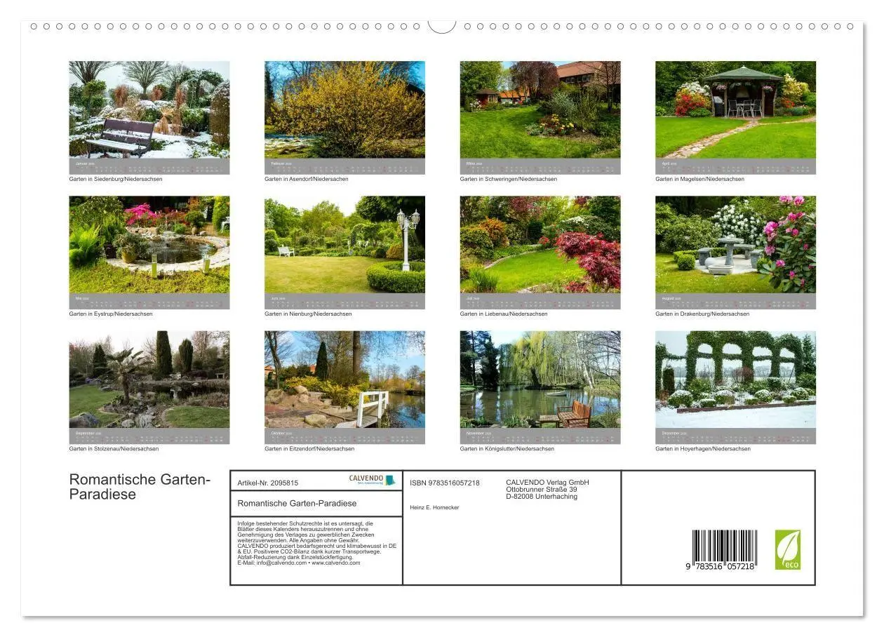 Bild: 9783516057218 | Romantische Garten-Paradiese (hochwertiger Premium Wandkalender...