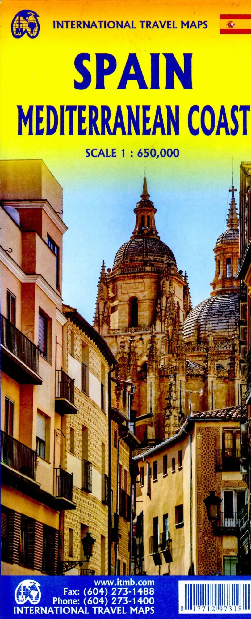 Cover: 9781771297318 | Spain Mediterian Coast 1:650 000 | ITM Travel Reference Map 1:650 000