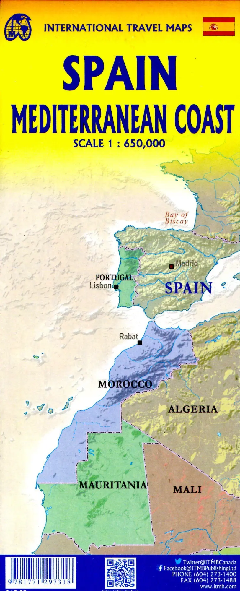 Bild: 9781771297318 | Spain Mediterian Coast 1:650 000 | ITM Travel Reference Map 1:650 000
