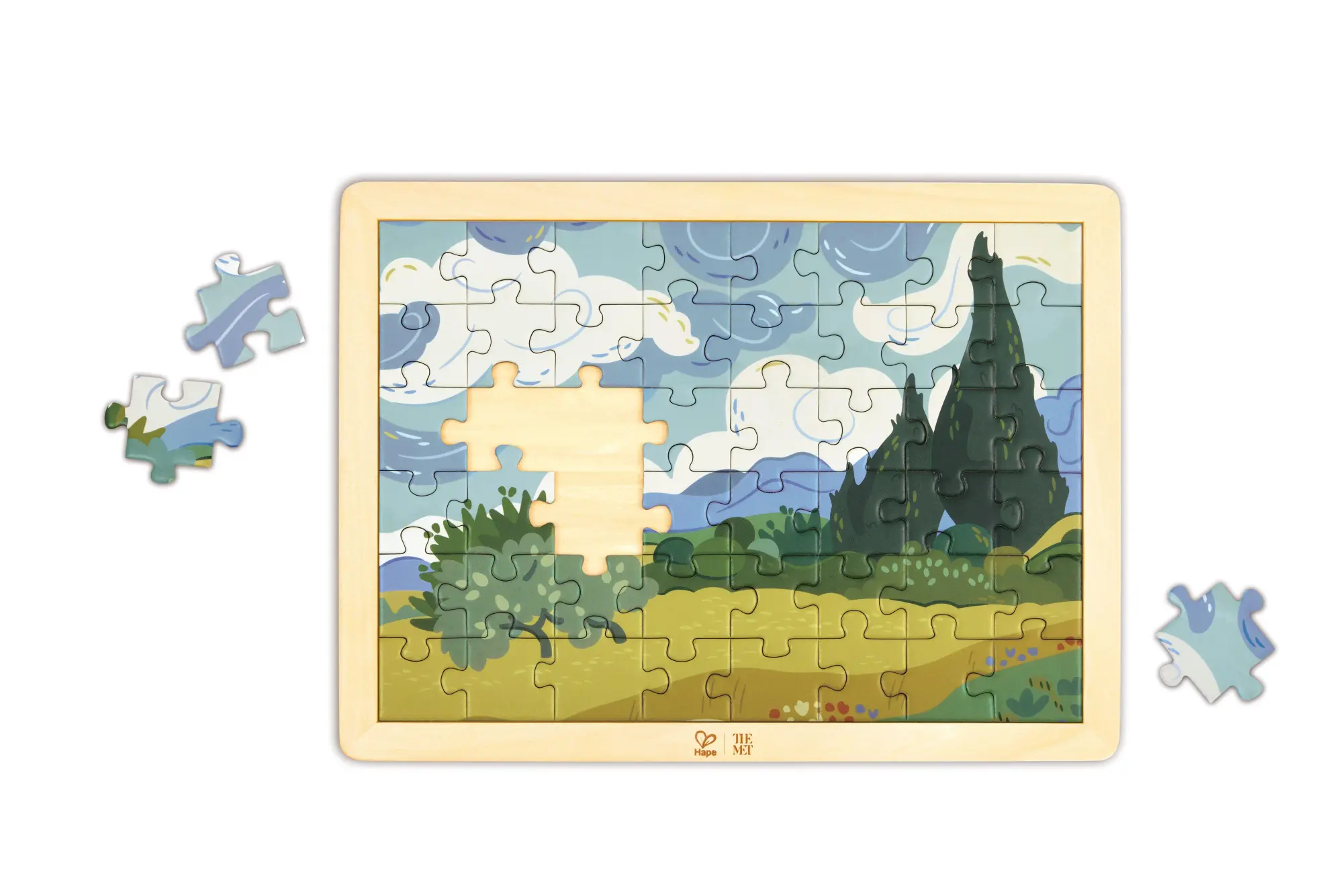 Bild: 6943478057418 | The Met: Puzzle "Weizenfeld mit Zypressen" - 48 Teile | Spiel | 2026