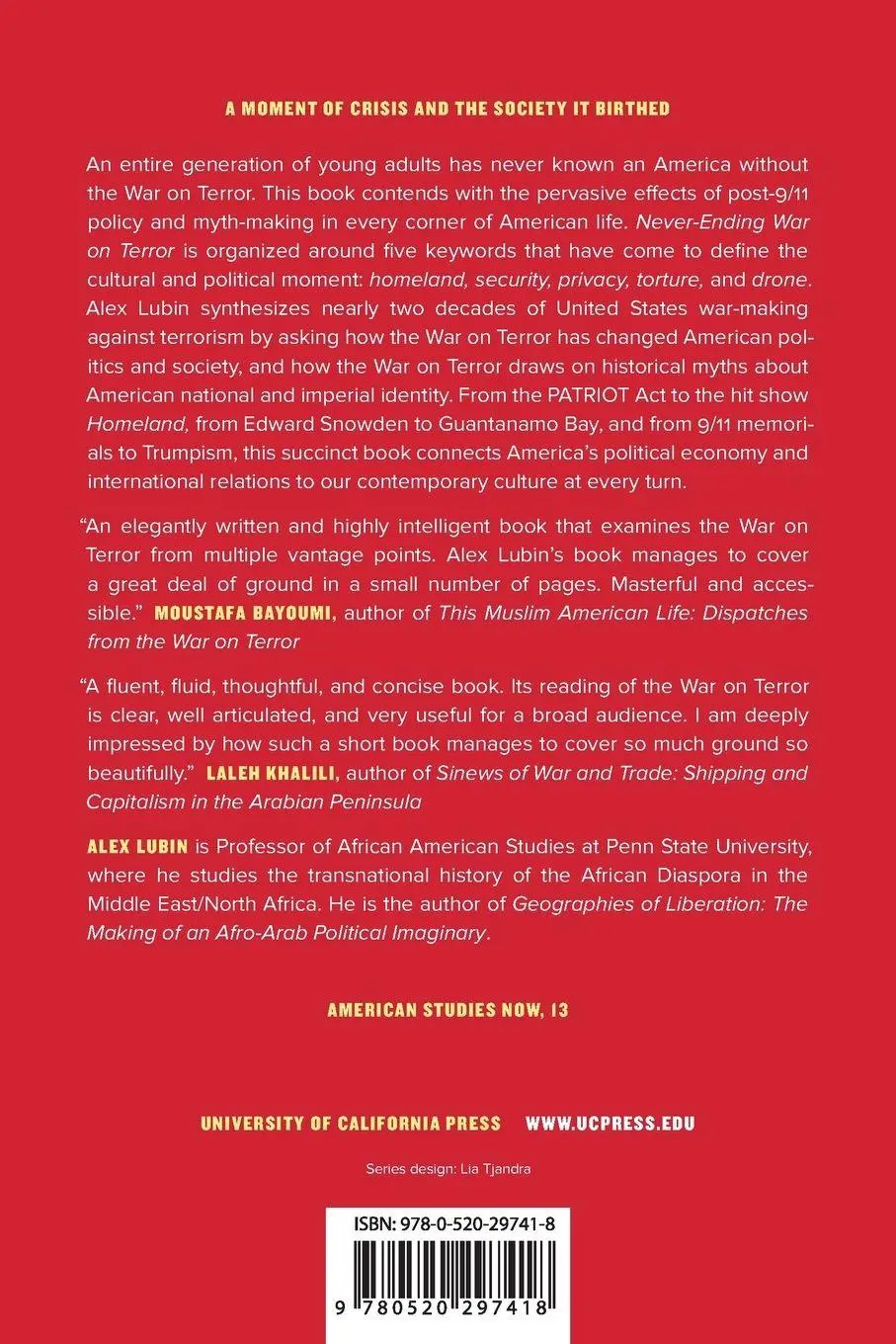 Rückseite: 9780520297418 | Never-Ending War on Terror | Alex Lubin | Taschenbuch | Englisch