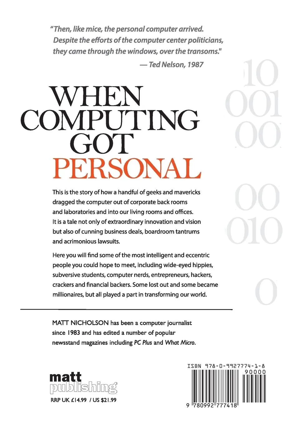 Rückseite: 9780992777418 | When Computing Got Personal | A History of the Desktop Computer | Buch