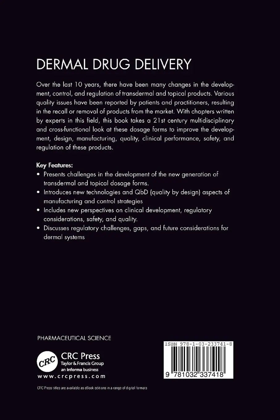 Rückseite: 9781032337418 | Dermal Drug Delivery | From Innovation to Production | Tapash K. Ghosh