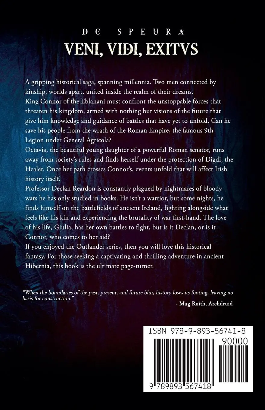 Rückseite: 9789893567418 | Veni, Vidi, Exitus | A Time Slip Novel of Rome and Ancient Ireland