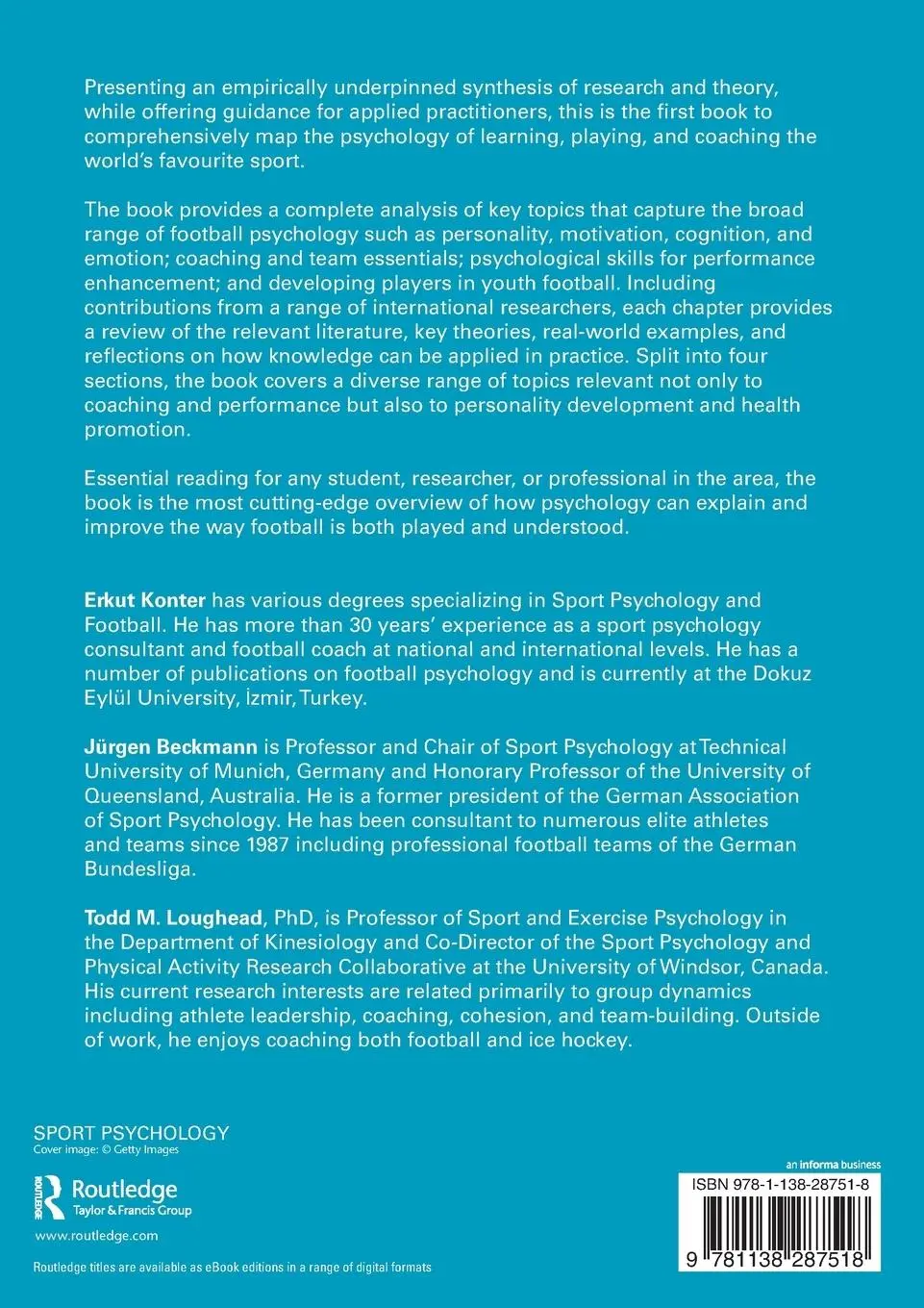 Rückseite: 9781138287518 | Football Psychology | From Theory to Practice | Erkut Konter (u. a.)