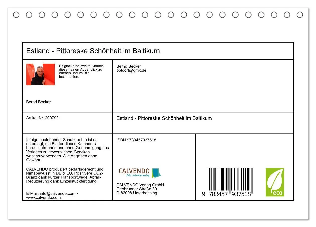 Bild: 9783457937518 | Estland - Pittoreske Schönheit im Baltikum (Tischkalender 2026 DIN...